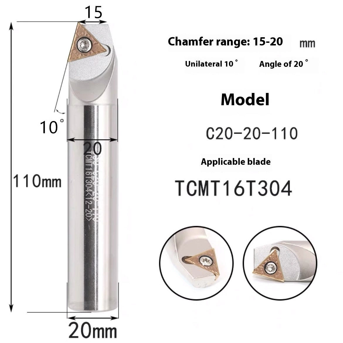 6039 Machining center 15 20 25 30 35 40 45 50 55 60 65 70 75 degree chamfering toolholder TCMT Shandong Denso Pricision Tools Co.,Ltd.